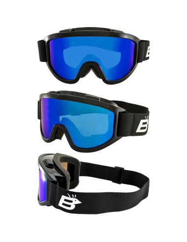 Gafas de motociclismo Birdz Vulture ANSI Z87.1+ con lente espejo