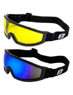 Gafas de Seguridad Birdz Robin - 2 Pares Lentes Amarillos y Azules