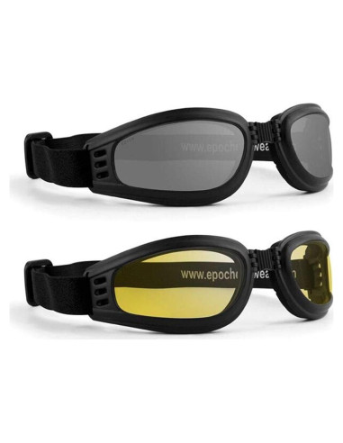 Gafas de Motocicleta Plegables Epoch con Lentes Amarillos y Ahumados