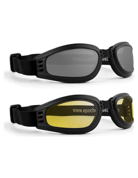 Gafas de Motocicleta Plegables Epoch con Lentes Amarillos y Ahumados