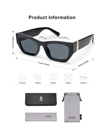 Gafas de sol cateye SOJOS UV400 para mujeres y hombres Gafas de sol cateye SOJOS UV400 para mujeres y hombres