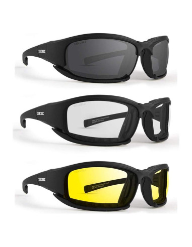 Gafas de sol híbridas Epoch con 3 lentes para motocicleta