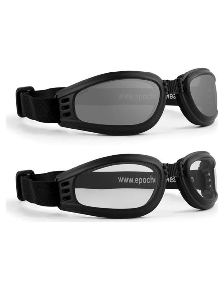 Gafas de Motocicleta Plegables Epoch con Lentes Claros y Ahumados
