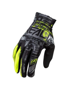 Guante O'Neal Matrix Juvenil Ride Negro/Amarillo Neón Talla 7