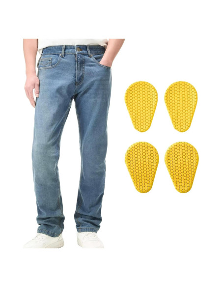 Pantalones de Motocicleta ILM PJN1 con Armadura CE Azul Claro