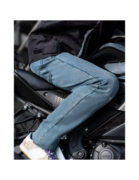 Pantalones de Motocicleta ILM PJN1 con Armadura CE Azul Claro