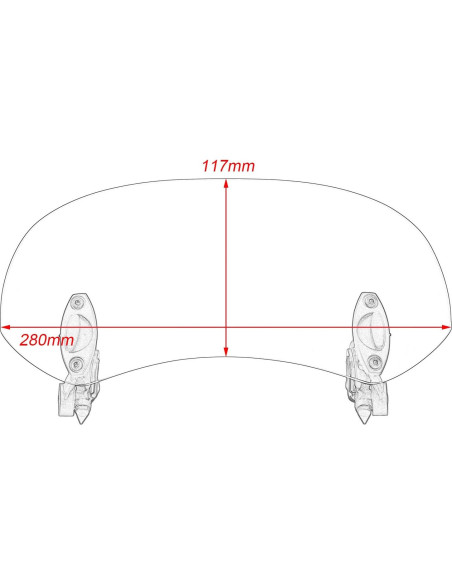 Deflector de Viento HDBUBALUS para Motocicleta Universal 280mm
