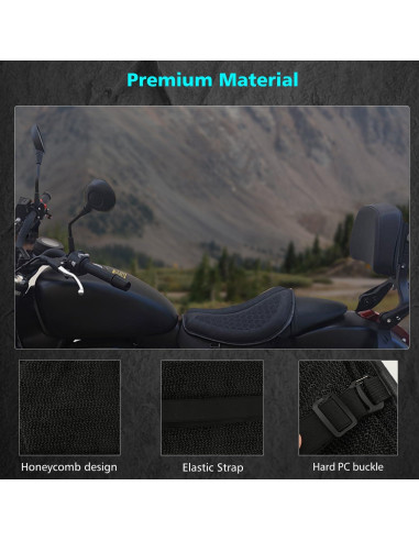 Cojín de Asiento de Gel SUNPIE para Motocicleta Universal 40.6x34.8cm