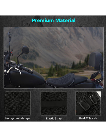 Cojín de Asiento de Gel SUNPIE para Motocicleta Universal 40.6x34.8cm