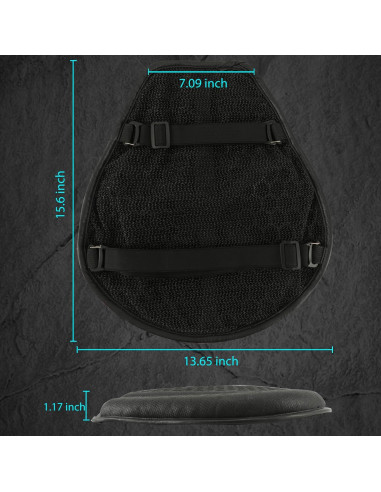 Cojín de Asiento de Gel SUNPIE para Motocicleta Universal 40.6x34.8cm