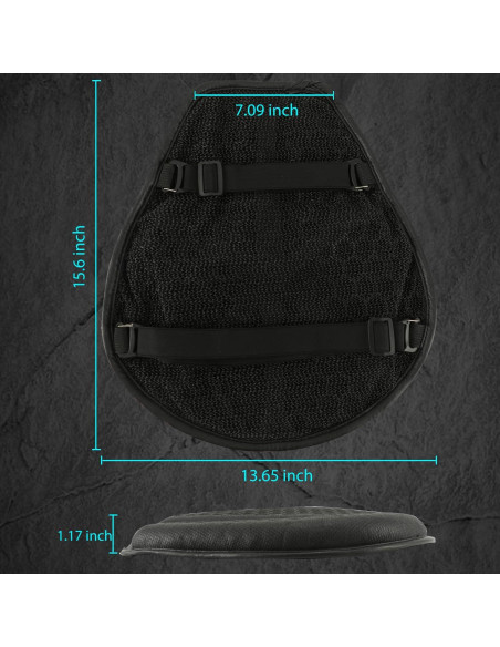 Cojín de Asiento de Gel SUNPIE para Motocicleta Universal 40.6x34.8cm