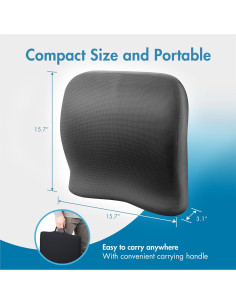 Almohadilla Lumbar Wagan IN9112 Espuma Viscoelástica y Gel 2