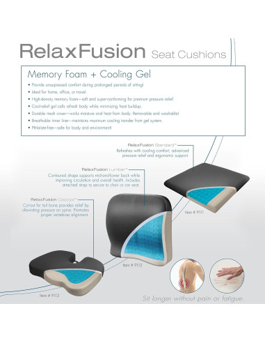 Almohadilla Lumbar Wagan IN9112 Espuma Viscoelástica y Gel