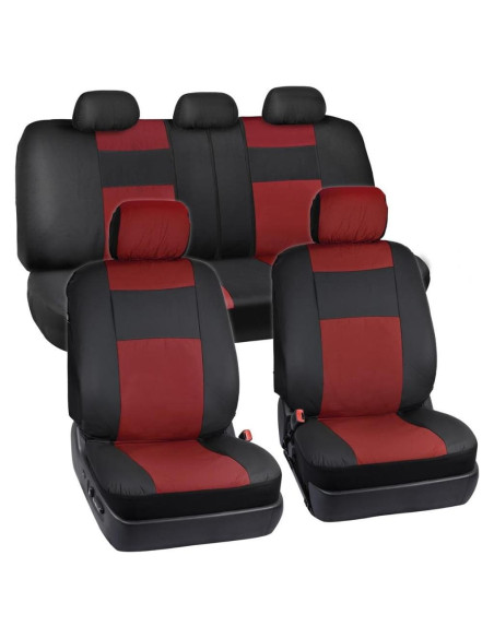 Cubiertas de Asiento BDK OS-409 Negro y Rojo Ajuste Universal