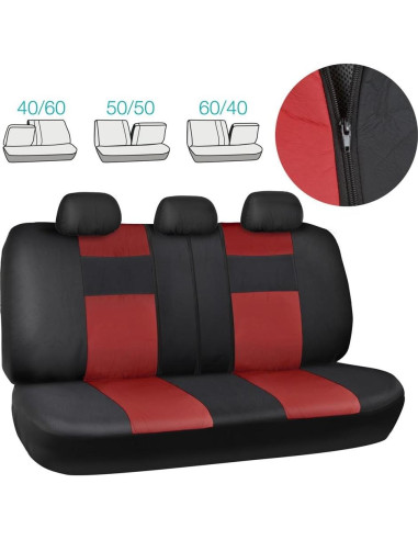 Cubiertas de Asiento BDK OS-409 Negro y Rojo Ajuste Universal