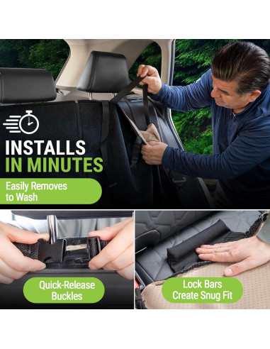 Funda de Toalla para Asiento Trasero Season Guard - Negro