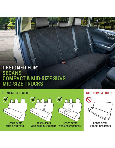 Funda de Toalla para Asiento Trasero Season Guard - Negro