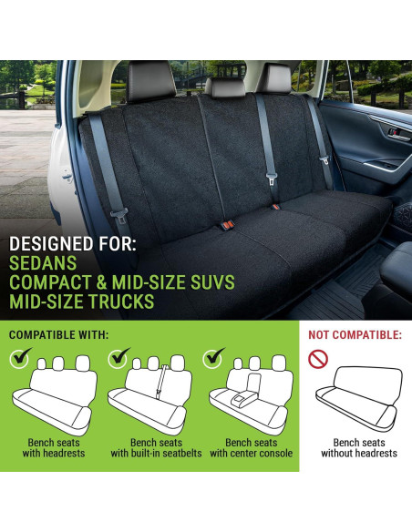 Funda de Toalla para Asiento Trasero Season Guard - Negro