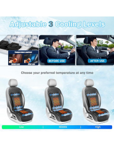 Funda de Asiento de Coche LGNORA Refrigerante y Masaje Negro 2