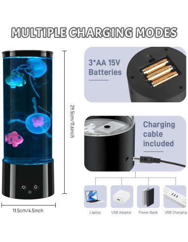 Lámpara de Medusa LED COM4SPORT 30.5 cm 17 Colores Efecto