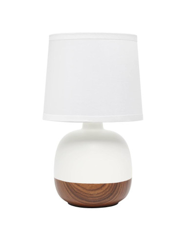 Lámpara de Mesa Diseños Simples LT2078-DWW Madera Oscura/Blanco