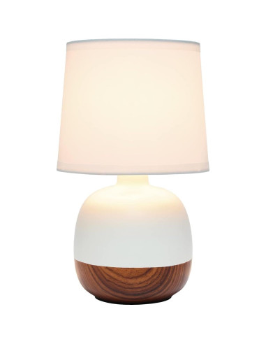 Lámpara de Mesa Diseños Simples LT2078-DWW Madera Oscura/Blanco