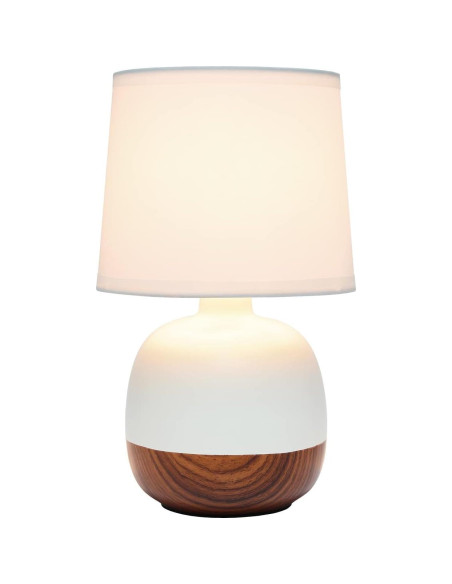 Lámpara de Mesa Diseños Simples LT2078-DWW Madera Oscura/Blanco