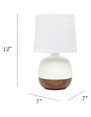 Lámpara de Mesa Diseños Simples LT2078-DWW Madera Oscura/Blanco