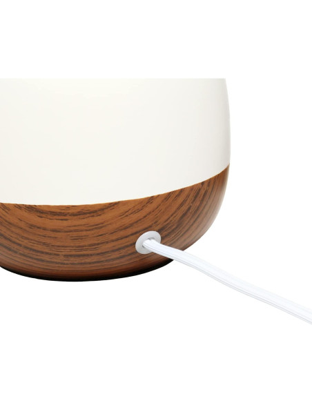 Lámpara de Mesa Diseños Simples LT2078-DWW Madera Oscura/Blanco
