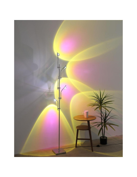 Lámpara de pie proyector atardecer RaGiBow 5 cabezales LED
