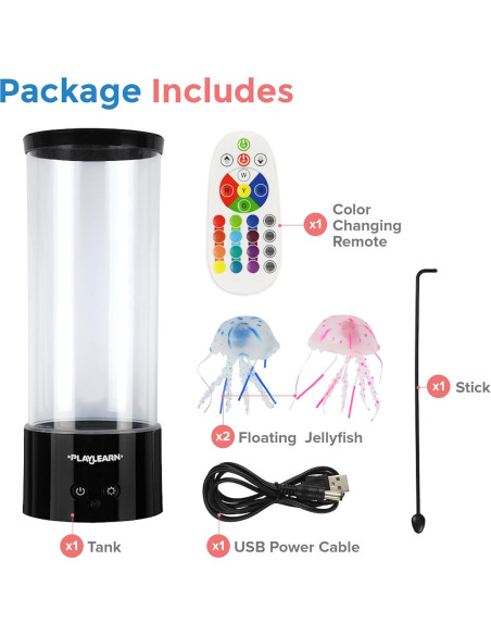 Luz LED Medusa Playlearn 28 cm - Acuario Decorativo USB