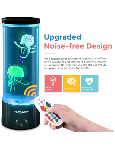 Luz LED Medusa Playlearn 28 cm - Acuario Decorativo USB