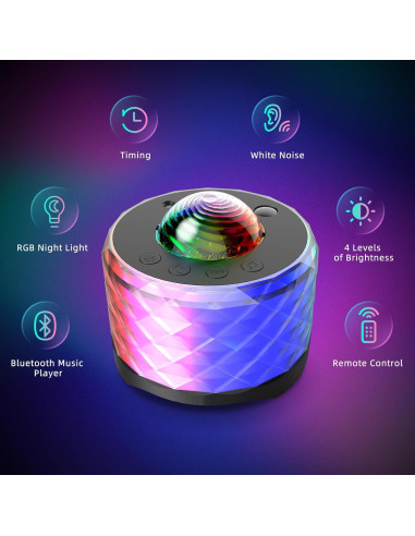 Proyector de Estrellas MRSCOZ con Altavoz Bluetooth y Ruido Blanco