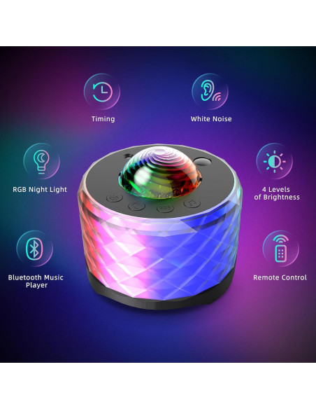 Proyector de Estrellas MRSCOZ con Altavoz Bluetooth y Ruido Blanco
