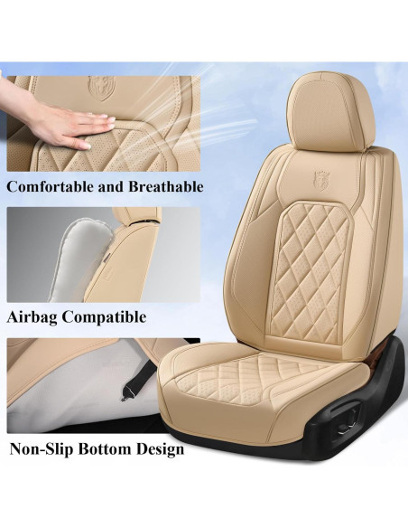 Cubiertas de Asiento Delantero Coverado SCU030 Beige 2-Pack