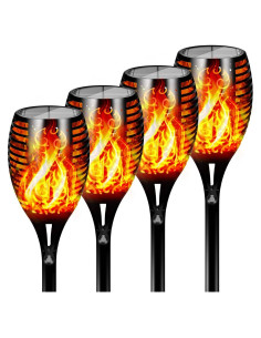 Otdair 4 Paquete Luces LED Solares Jardín 112 cm Impermeables