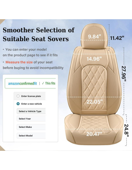 Cubiertas de Asiento Delantero Coverado SCU030 Beige 2-Pack