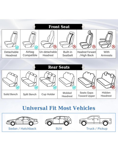 Cubiertas de Asiento Delantero Coverado SCU030 Beige 2-Pack