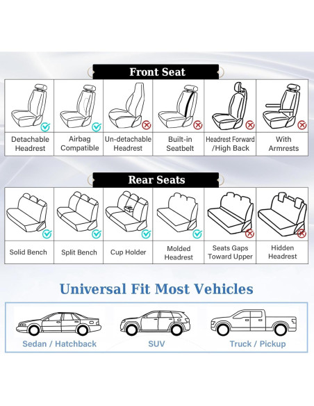 Cubiertas de Asiento Delantero Coverado SCU030 Beige 2-Pack