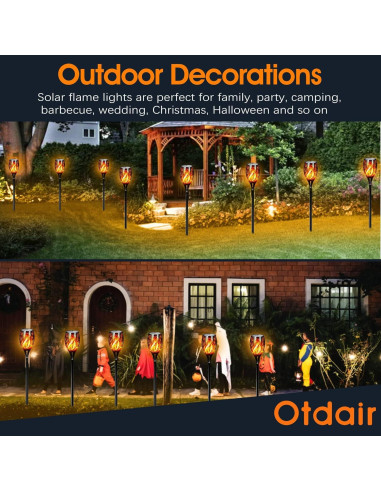 Otdair 4 Paquete Luces LED Solares Jardín 112 cm Impermeables