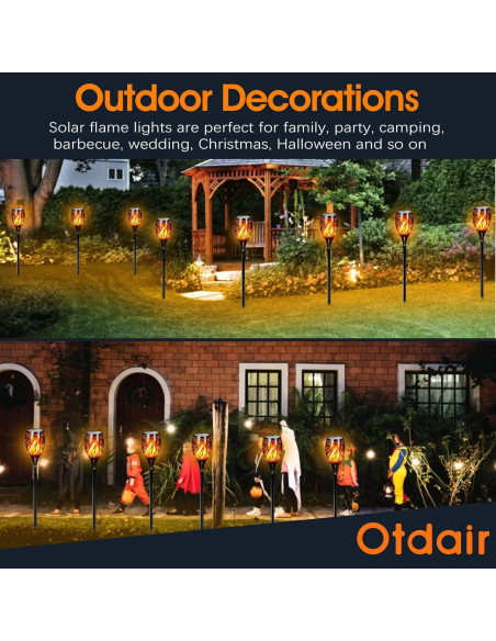 Otdair 4 Paquete Luces LED Solares Jardín 112 cm Impermeables