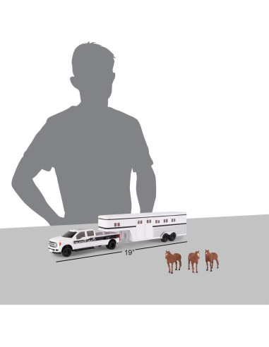 Camión Pickup Ford F-350 TOMY con Remolque y Caballos 1:32