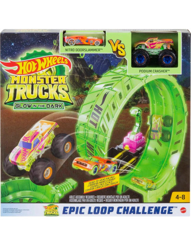 Set de Juego Hot Wheels Monster Trucks Brillo en la Oscuridad