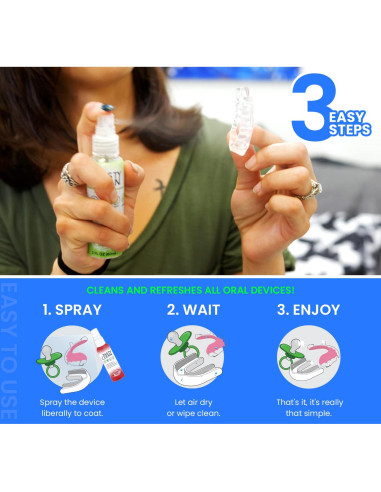 Limpiador Multiuso Tasty Clean 60ml Sabor Manzana para Dentaduras