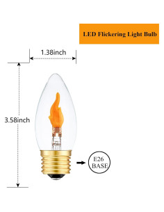 Bombillas LED E26 efecto llama Sunaiony 2 unidades 1800K 2