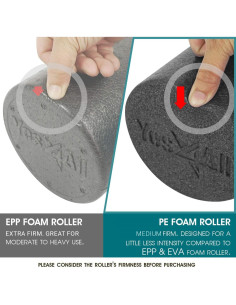 Rodillo de Espuma PE Yes4All 30.48 cm Negro Dureza Media 2