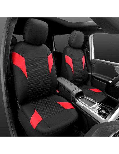 Cubiertas de Asiento CAR-GRAND ZT227 Tela Lavable Negro y Rojo