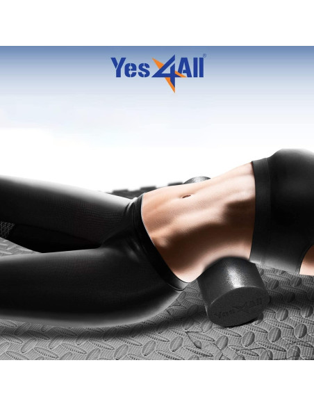 Rodillo de Espuma PE Yes4All 30.48 cm Negro Dureza Media