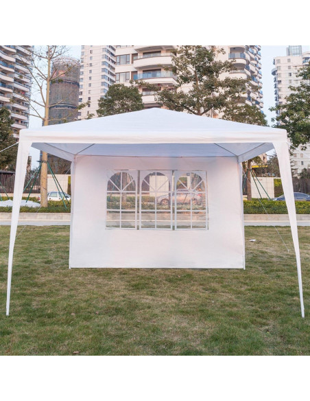 Carpa Plegable 3 Paredes Laterales MELOOLM 3x3m Blanca