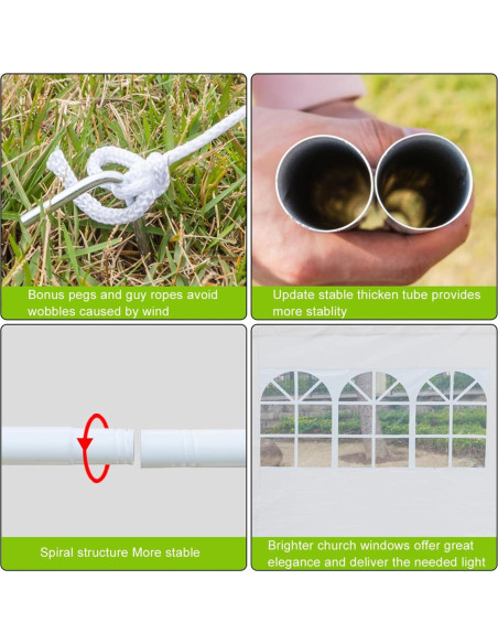 Carpa Plegable 3 Paredes Laterales MELOOLM 3x3m Blanca